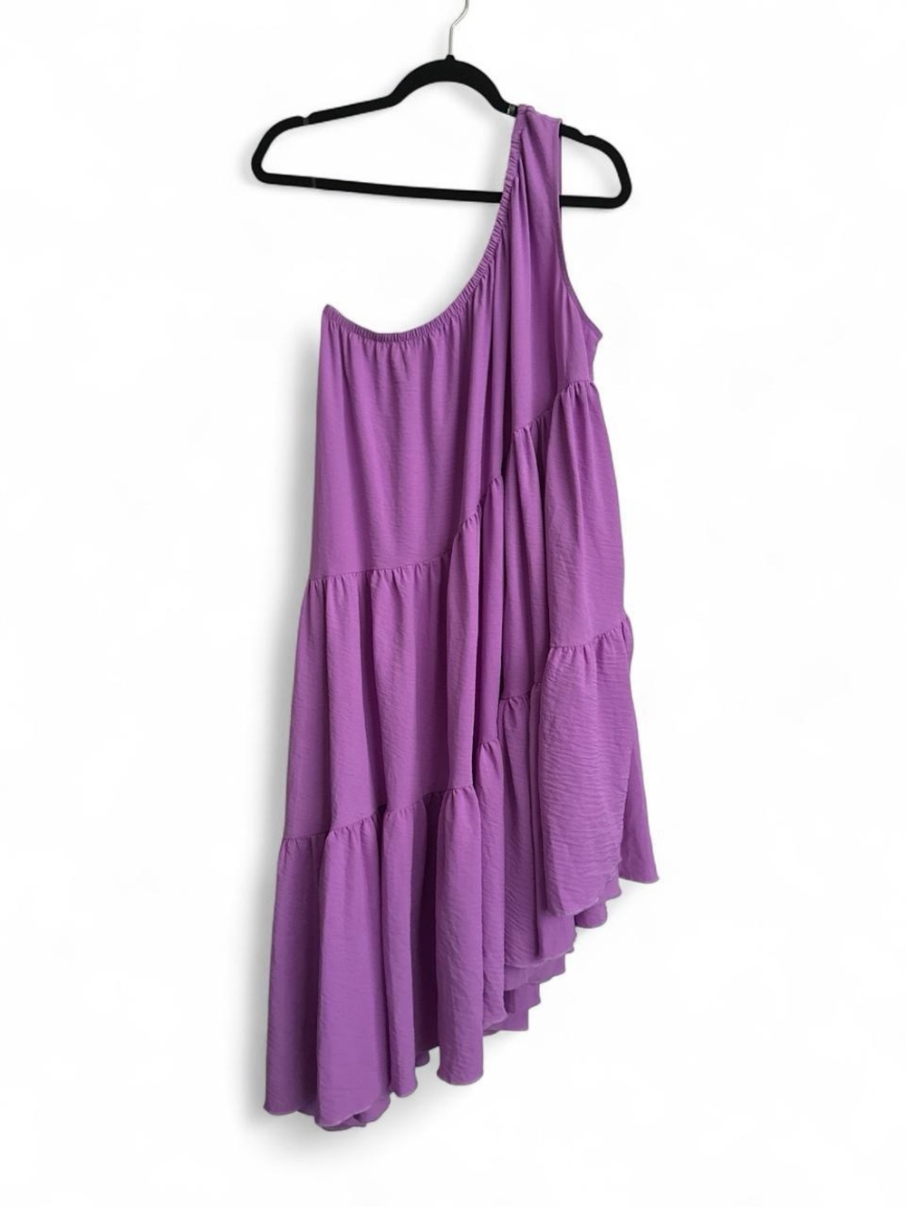 Women’s One-Shoulder Purple Tiered Dress Size Large